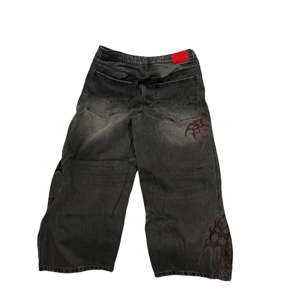 Vitriol Void Cryptic Black Wash Ultra Wide Jeans Mens 36x30
